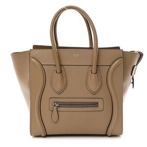 Celine Drummed Calfskin Small Luggage